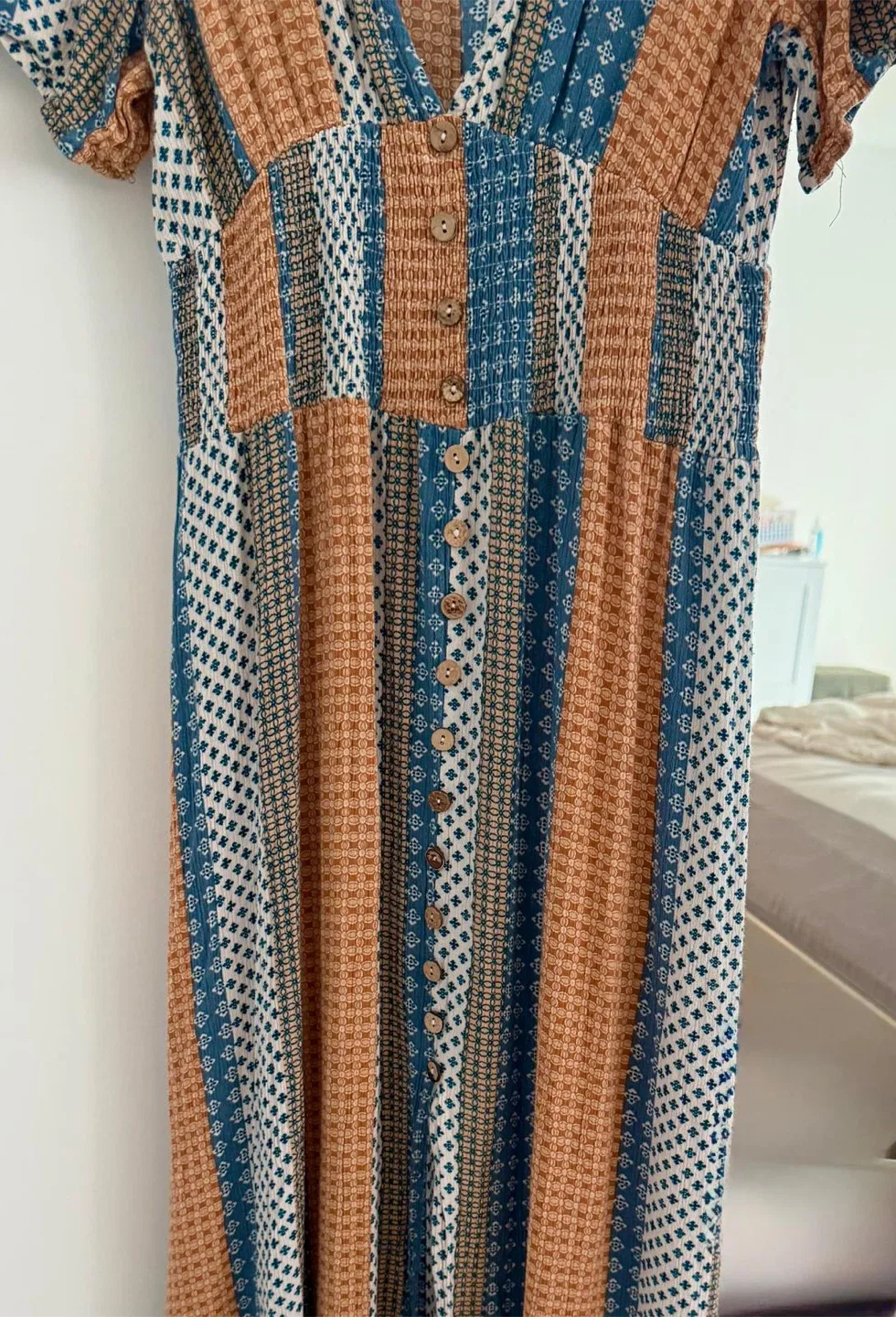 Dress Forum Brown & Blue Patterned Dress image indicator(4)