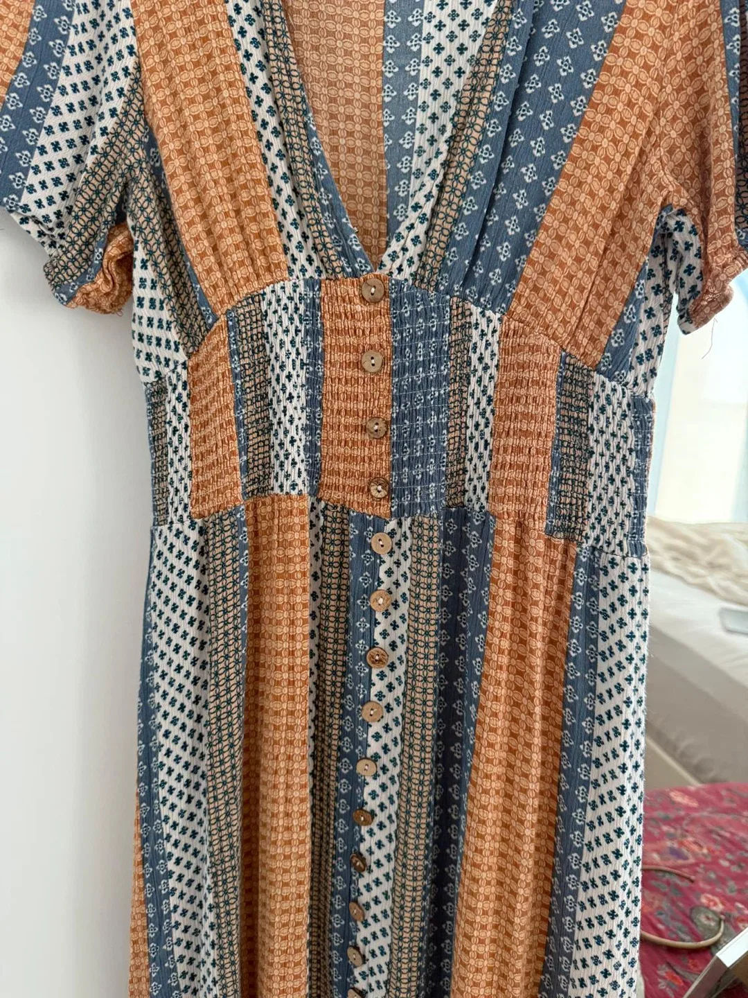 Dress Forum Brown & Blue Patterned Dress thumbnail