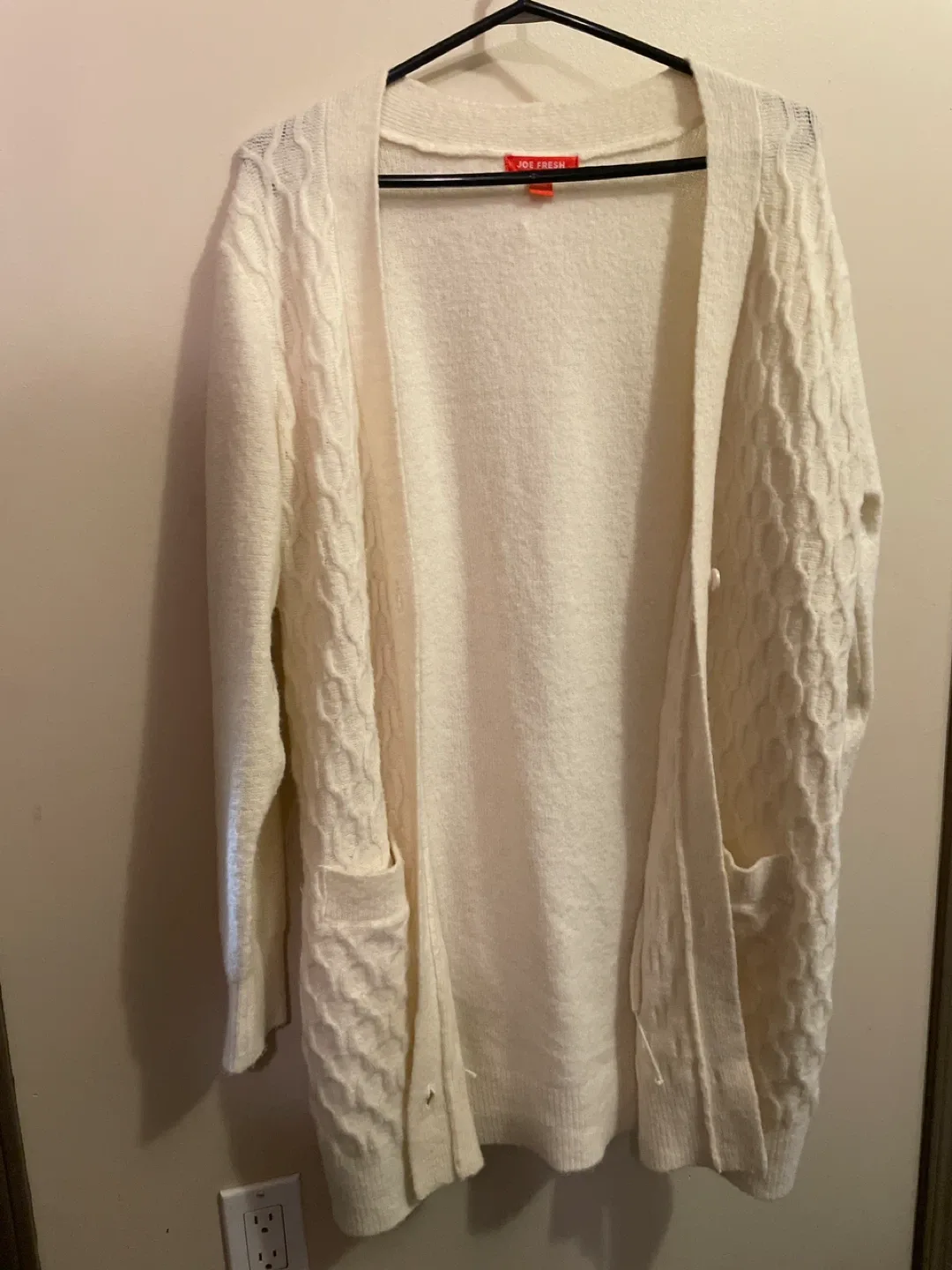 Joe Fresh Cream Cardigan - Size Small thumbnail