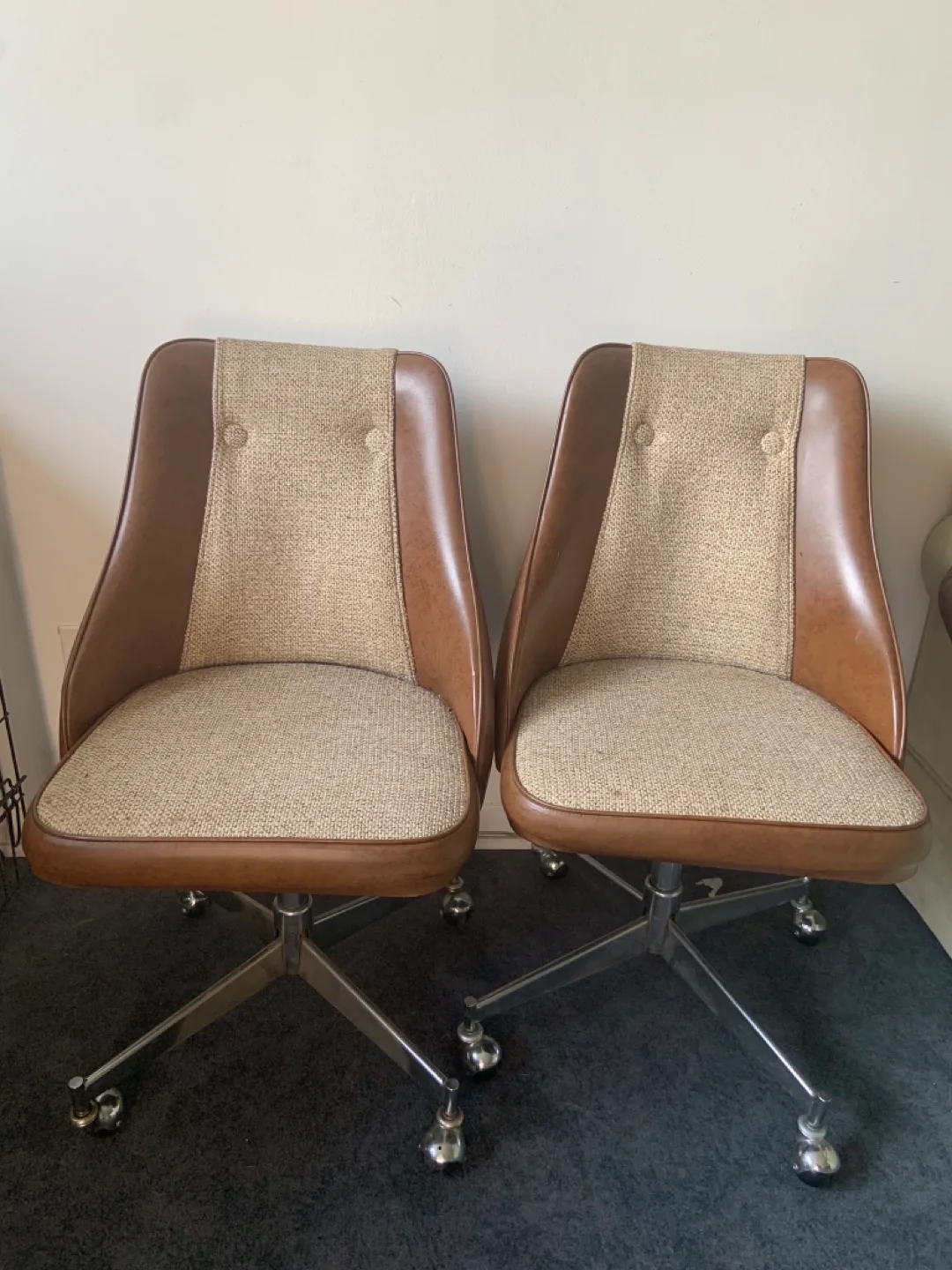 2 Vintage Rolling chairs thumbnail