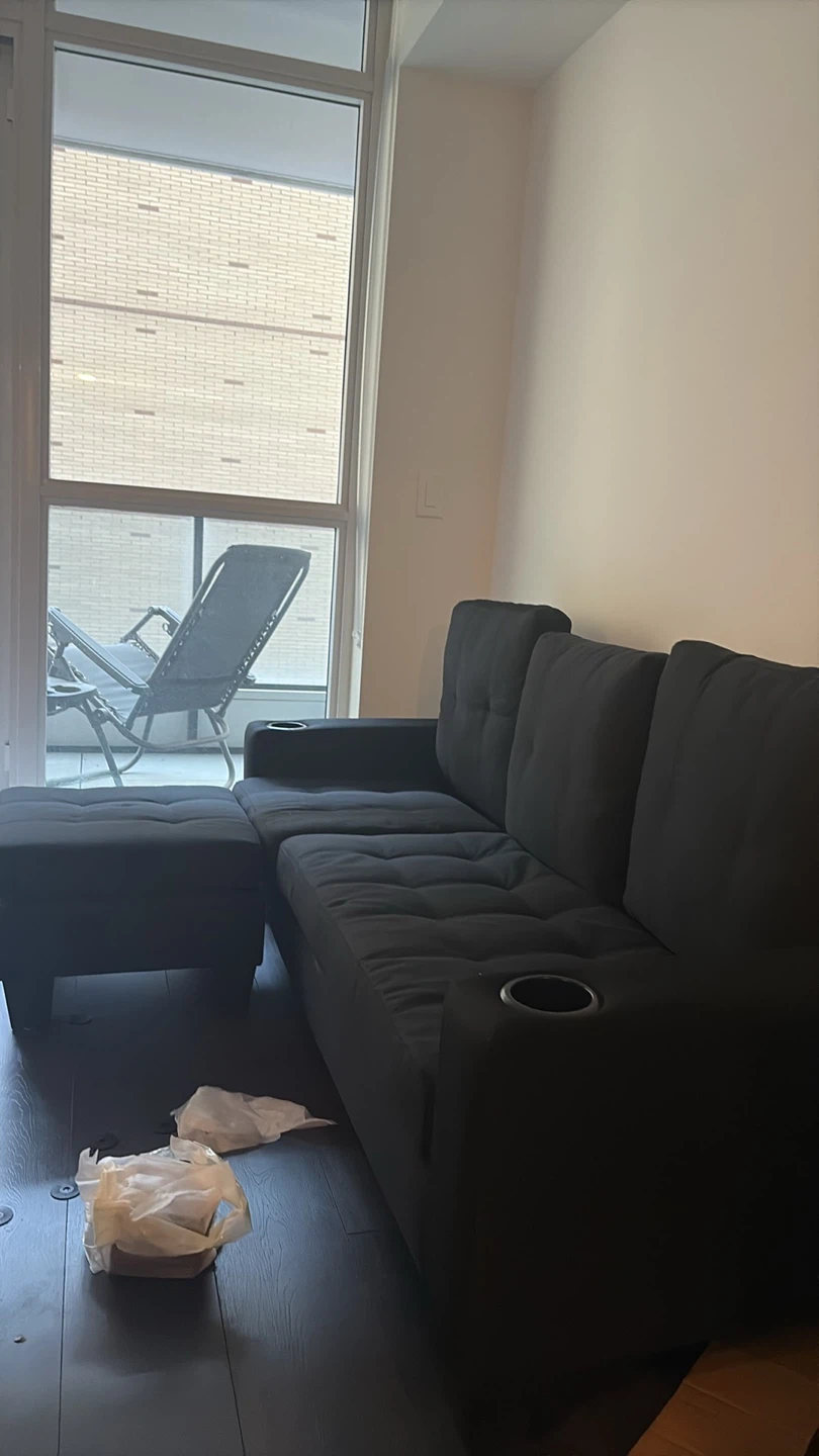 Black New Couch with movable chaise