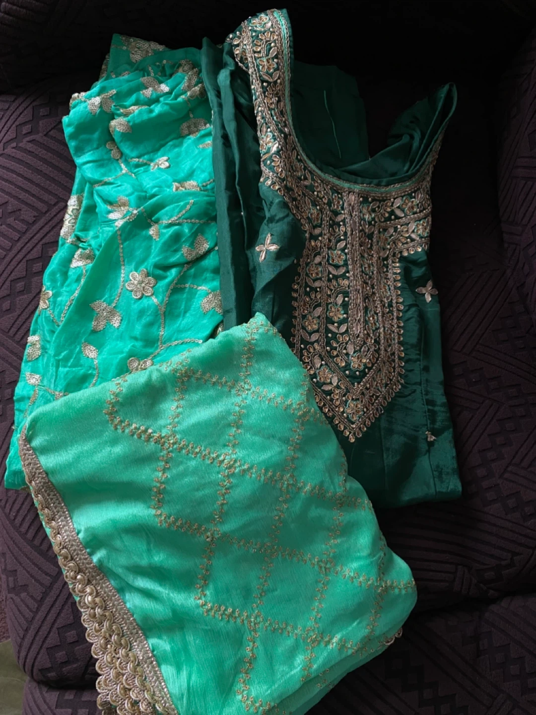 Green Embroidered Salwar Kameez