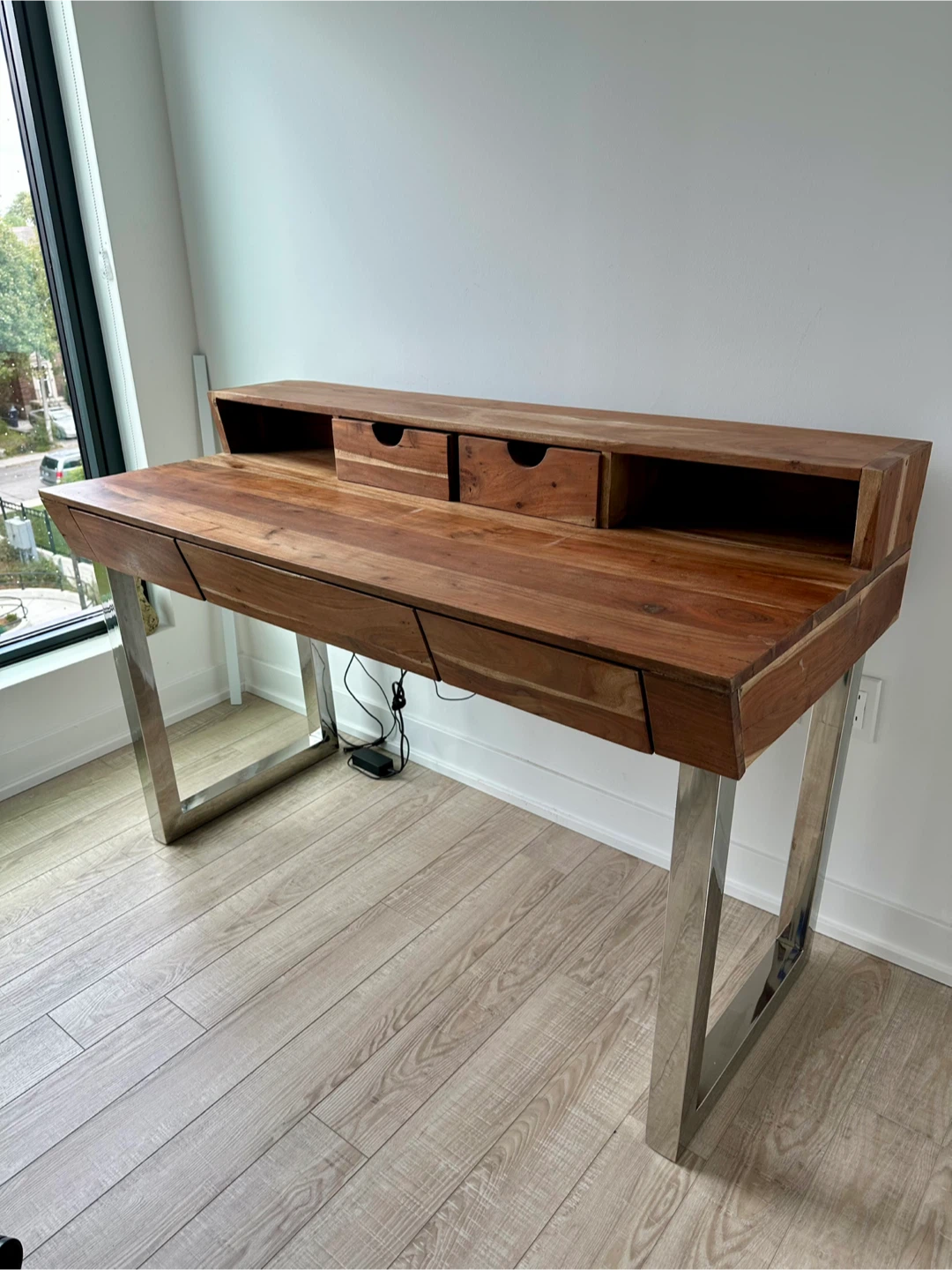 Solid Wood Study Desk + Ergonomic Chair – Mint Condition