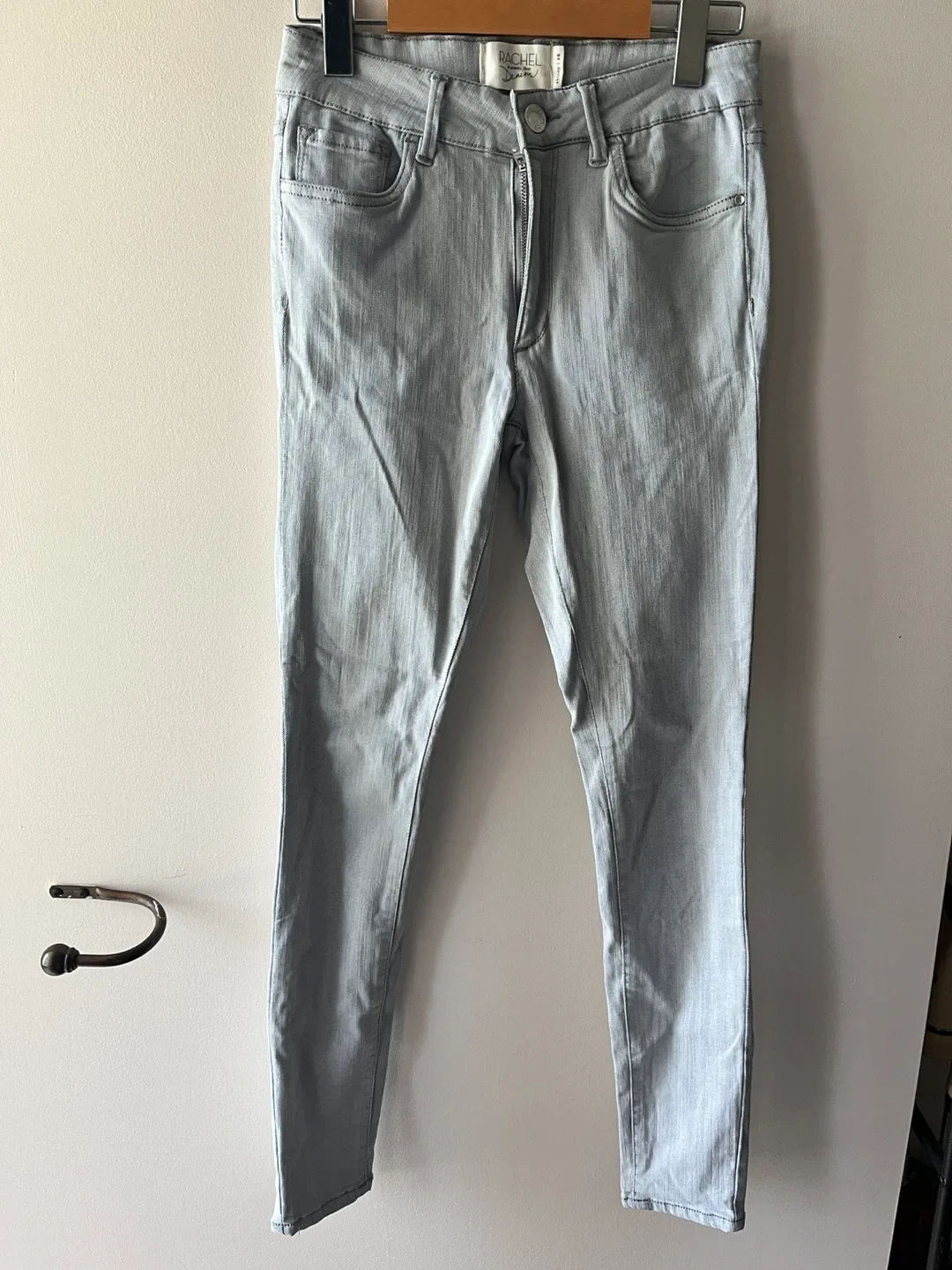 Light Grey Denim Skinny Jeans - Size 28 thumbnail