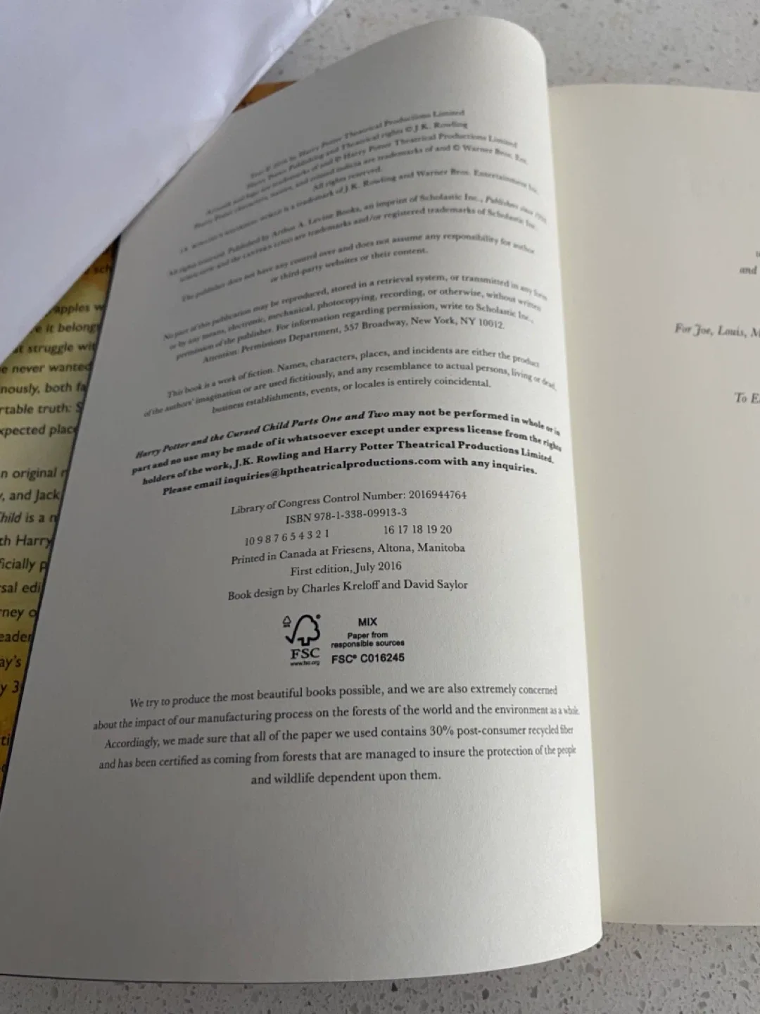 Harry Potter and the Cursed Child Hard Back Book image indicator(3)