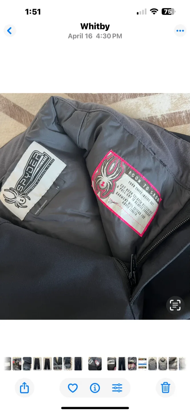 Spyder Black Snow Pants - Size 14 image indicator(4)