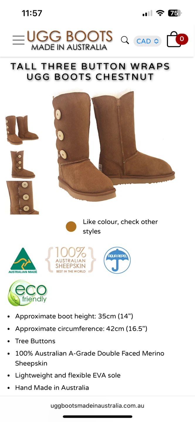 UGG Tall Three Button Wraps Boots - Chestnut - photo 5