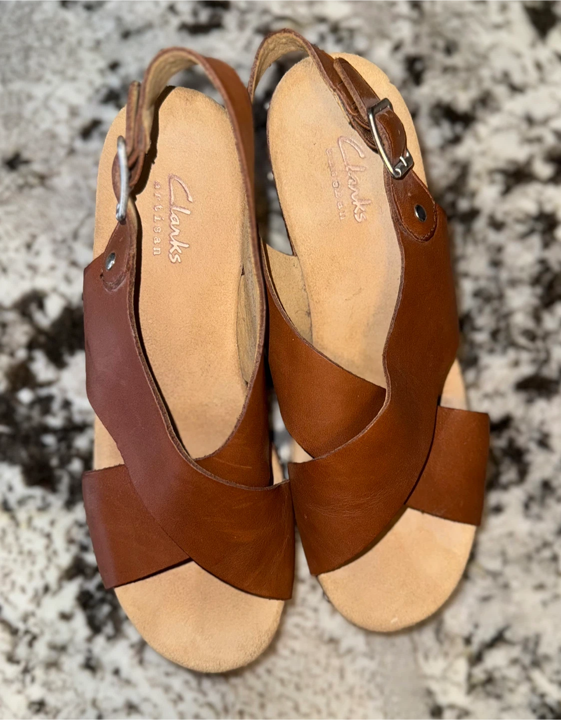 Clarks Artisan Heel Sandals US 7 — Tan Leather - photo 2