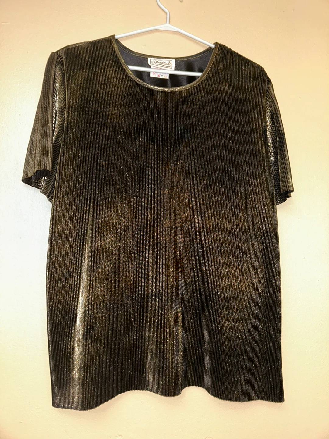 Tradition 100% Polyester Gold Blouse size 16 - photo 2