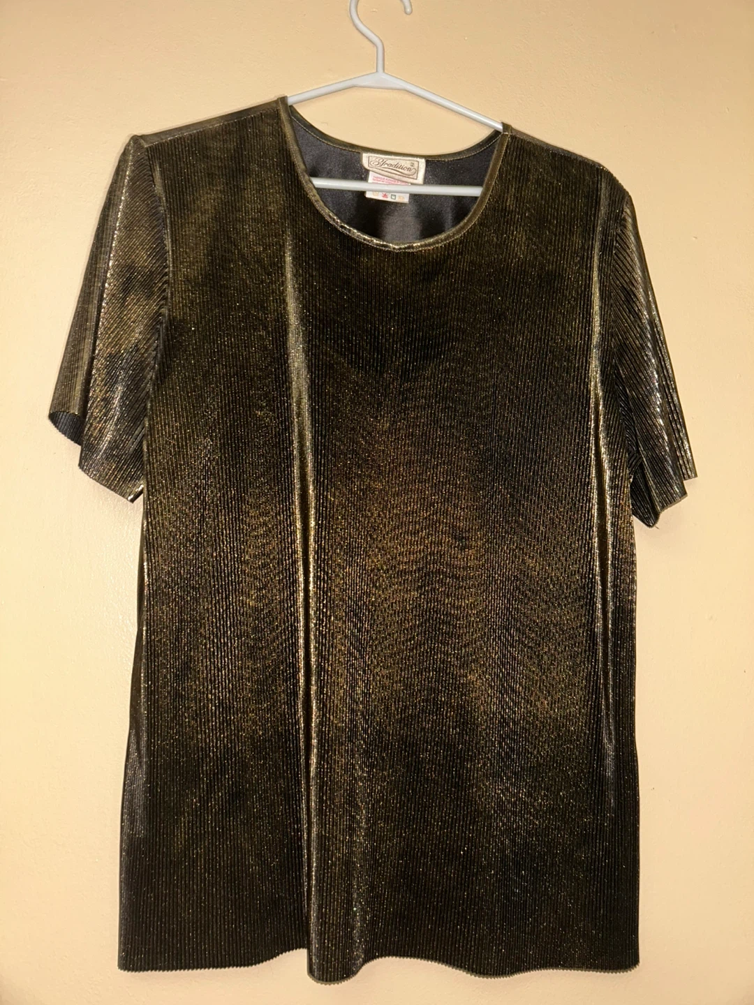 Tradition 100% Polyester Gold Blouse size 16 - photo 5
