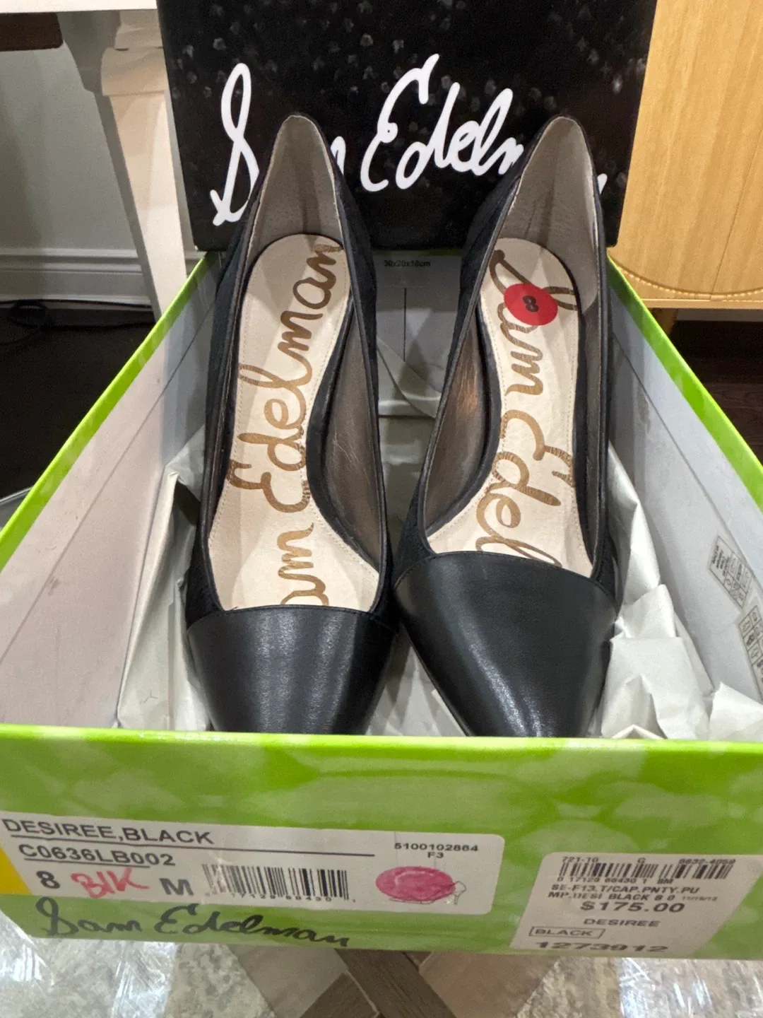 Sam Edelman Desiree Black Heels - Size 8