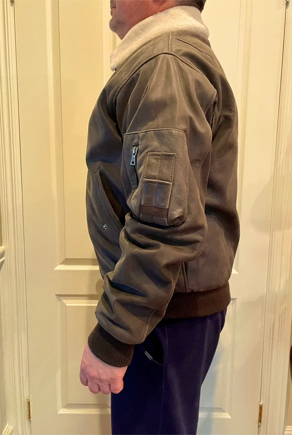 DANIER L/G Brown Leather Bomber Jacket image indicator(3)