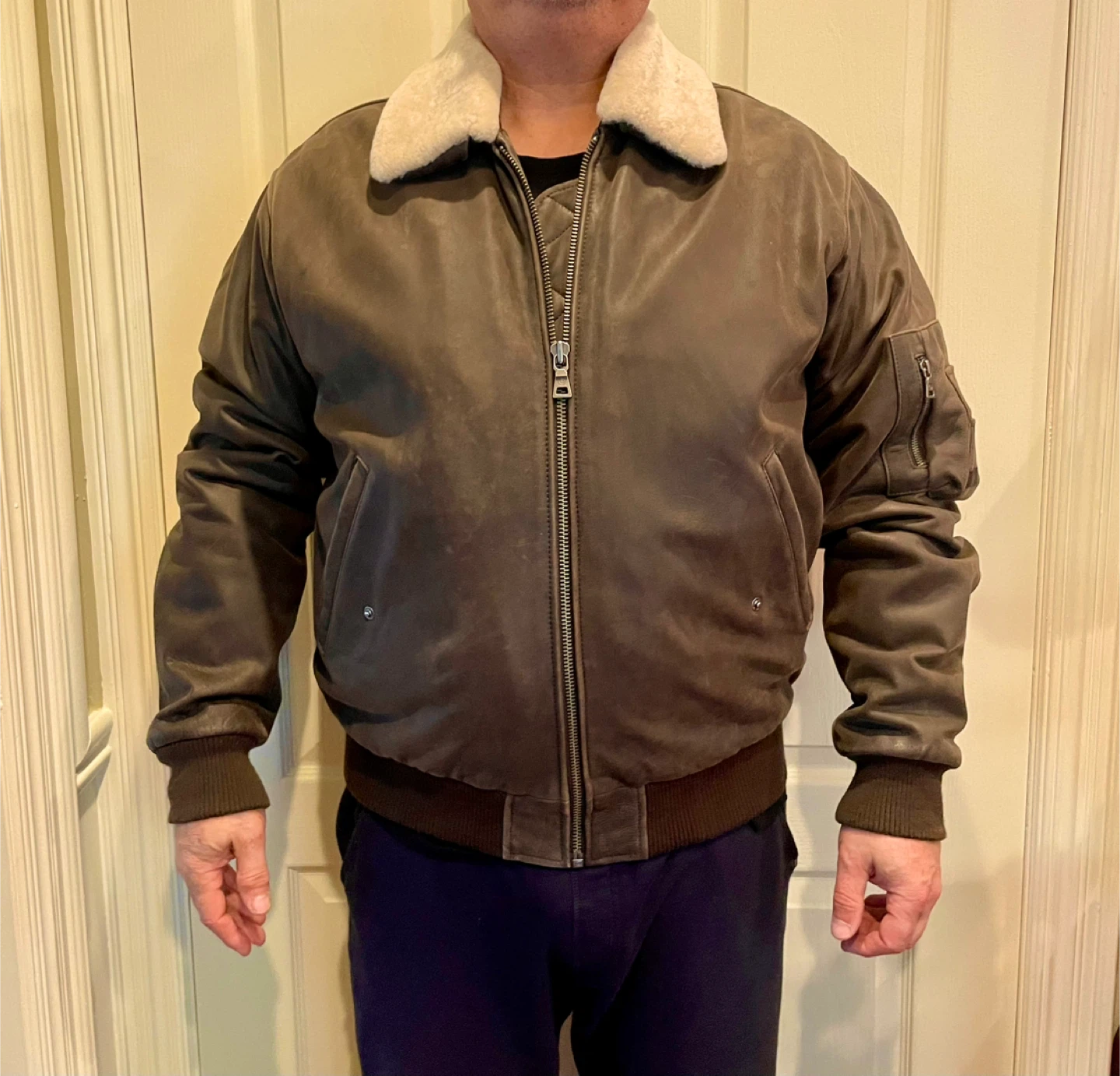 DANIER L/G Brown Leather Bomber Jacket