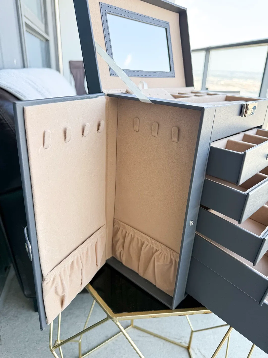 Jewelry Box, Jewelry Organizer with Mirror, Jewelry Storage image indicator(5)