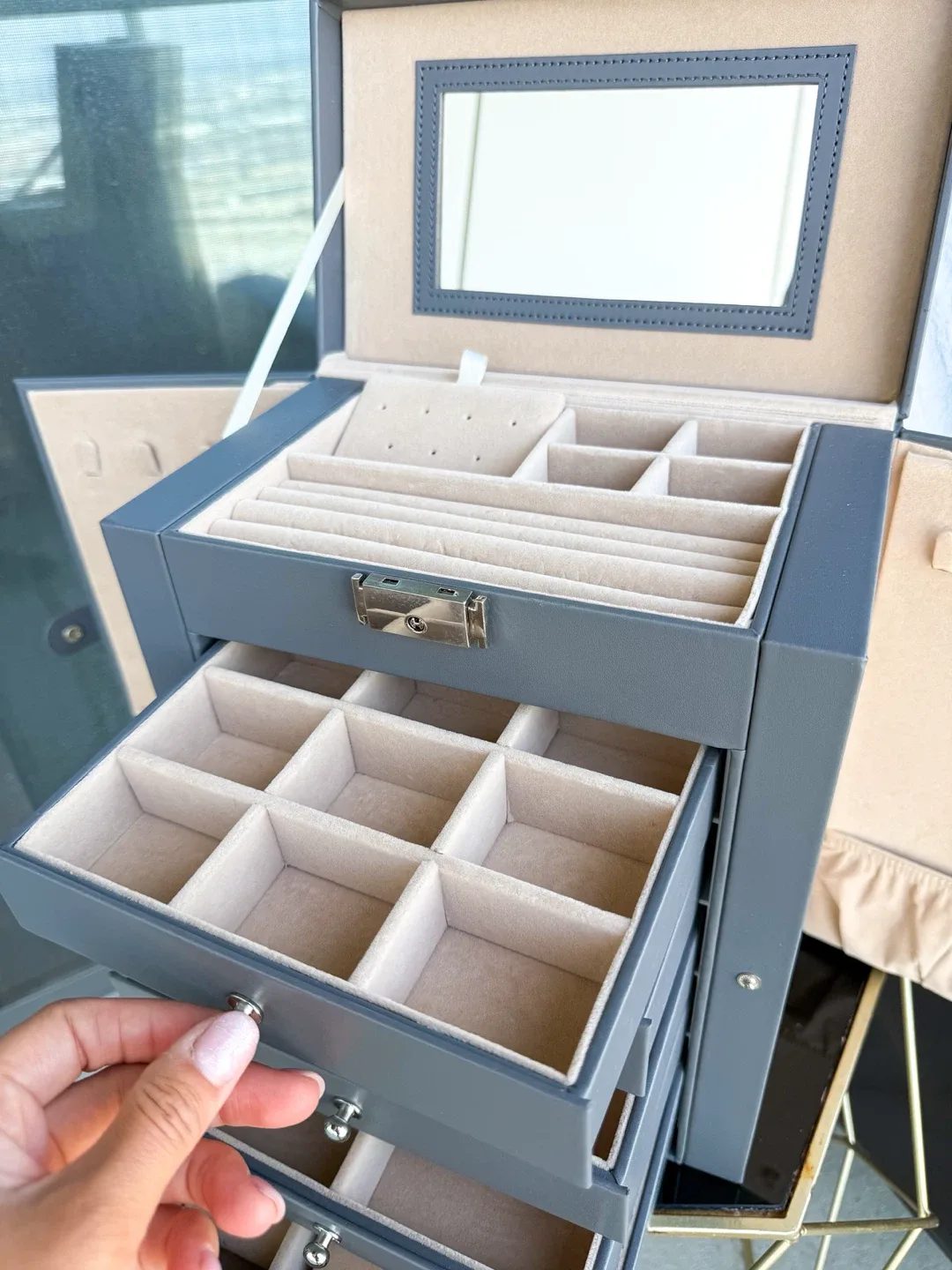 Jewelry Box, Jewelry Organizer with Mirror, Jewelry Storage image indicator(4)