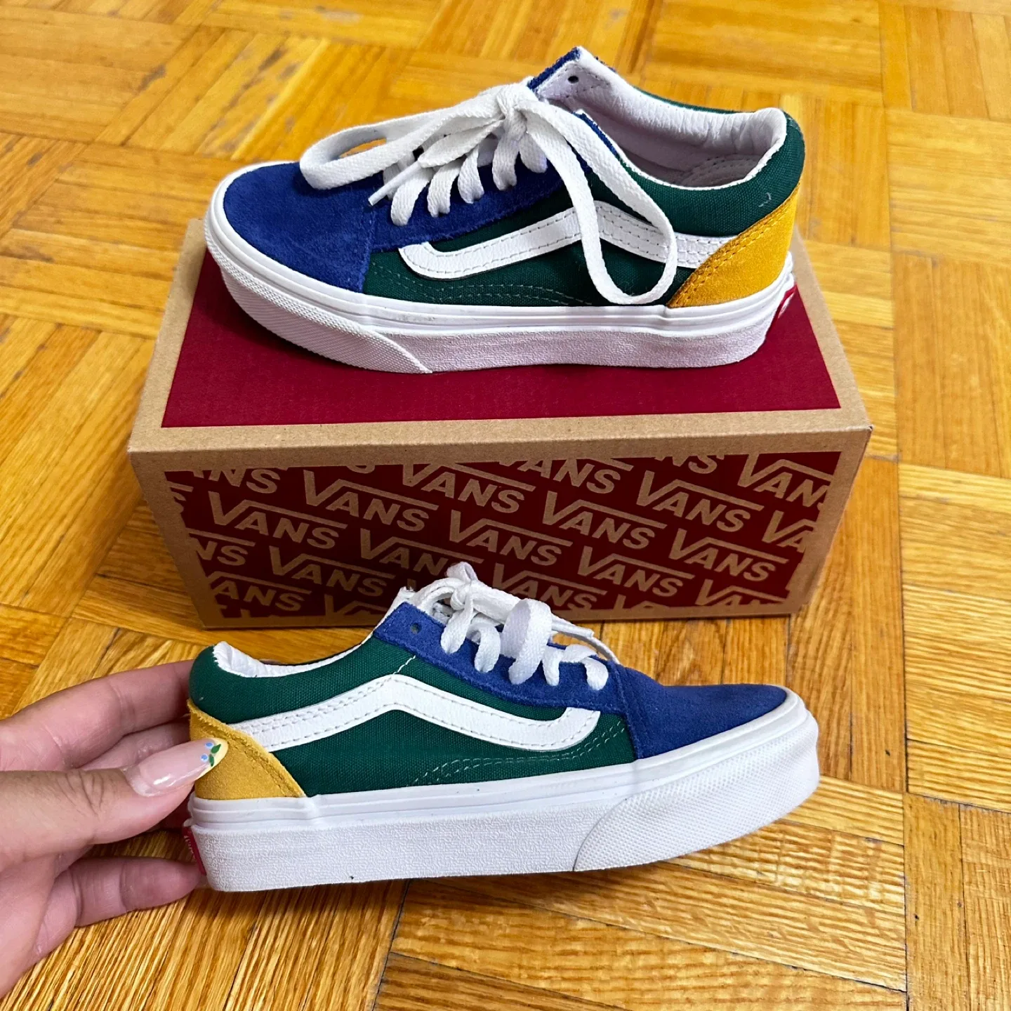 Kids VANS Old Skool Blue/Green thumbnail