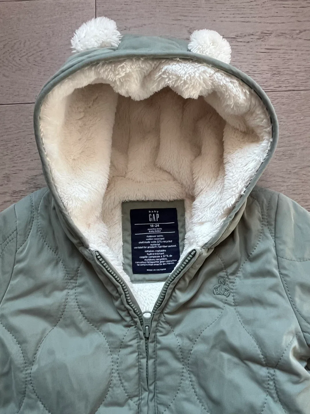 Baby GAP 18-24 Months Sherpa Bear One-Piece image indicator(2)