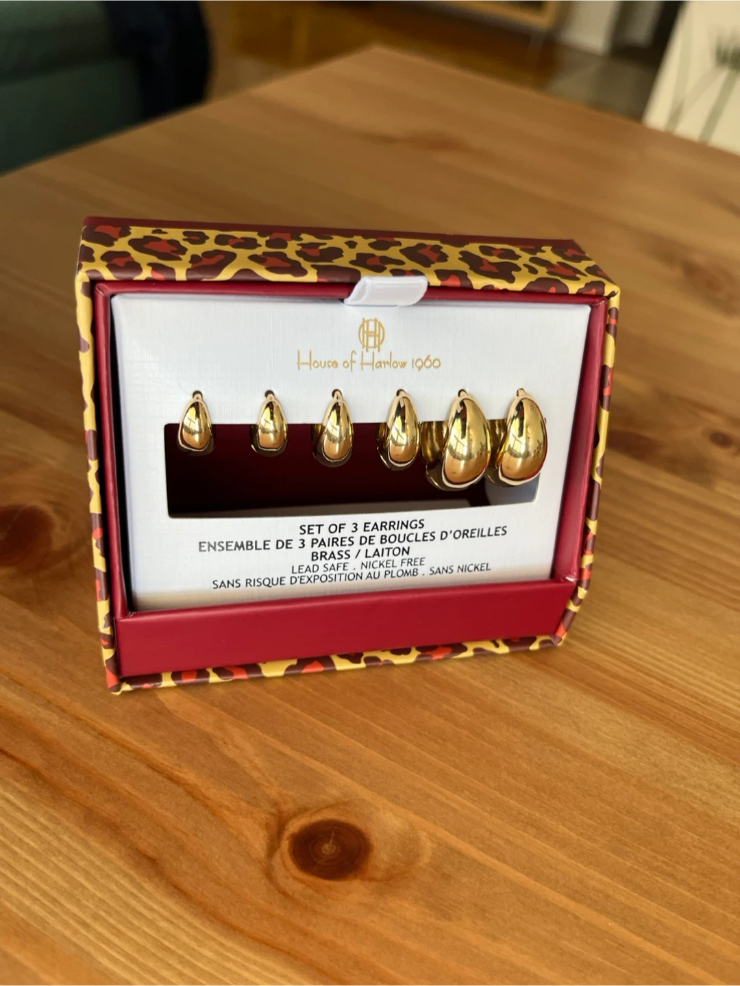 New Earring Set, Gold Tone House of Harlow 1960