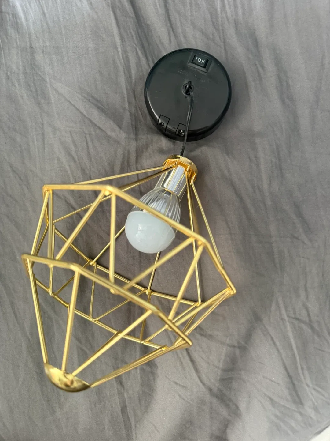 Gold Geometric Pendant Light - with magnet for locker, etc thumbnail