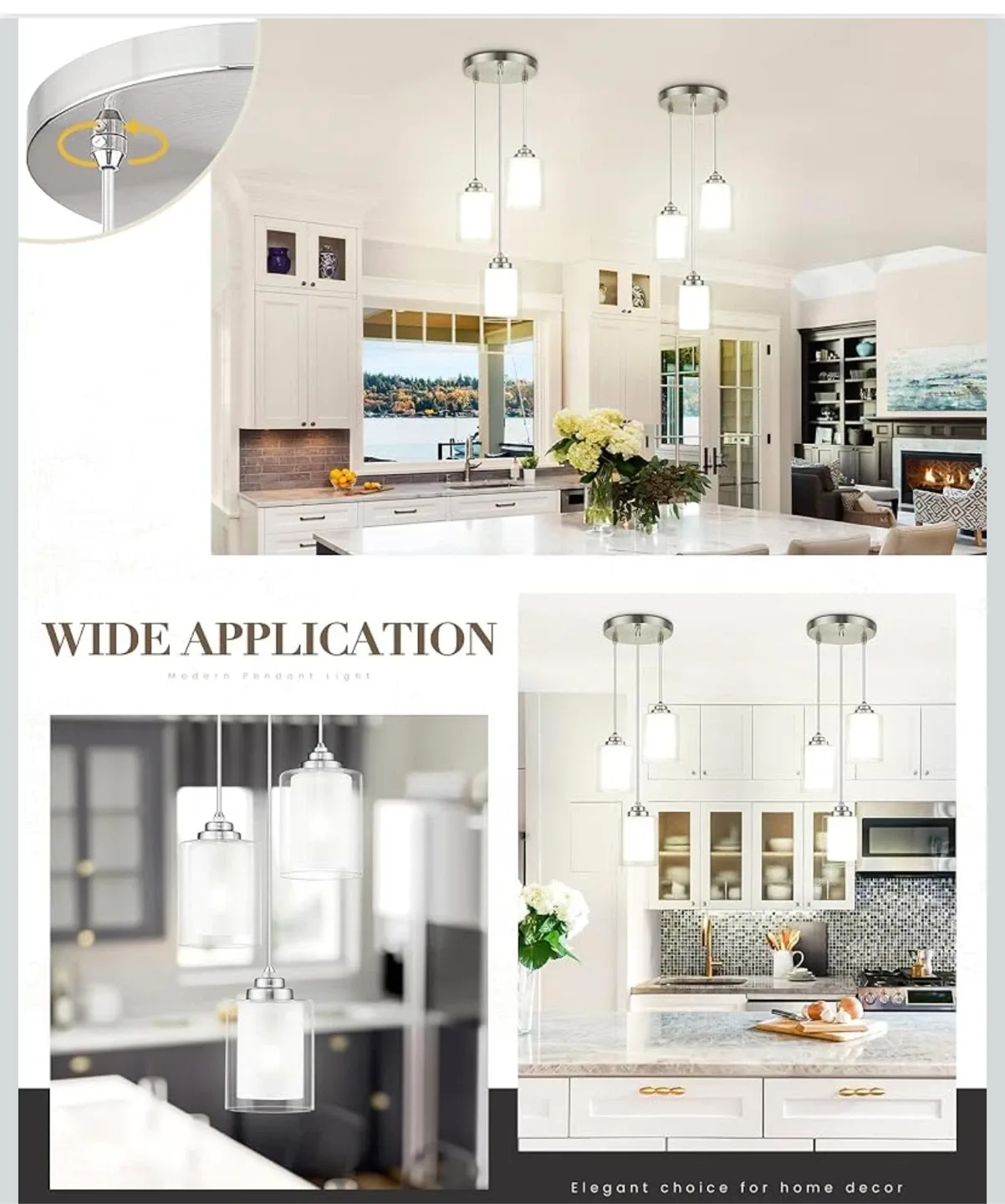 ✨ Modern 3-Light Glass Pendant ✨ Set of 2 or Buy Separately image indicator(4)