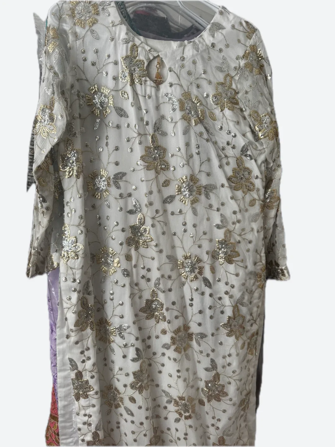 White Embroidered Kurti Dress thumbnail