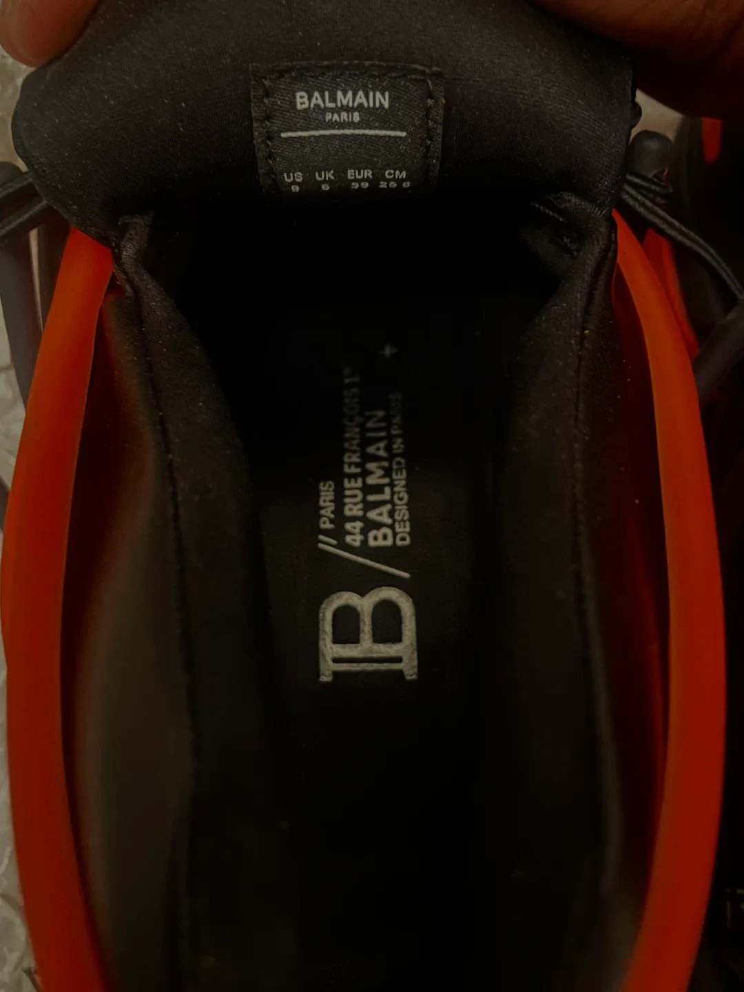 Balmain Paris Black & Orange Sneakers image indicator(6)