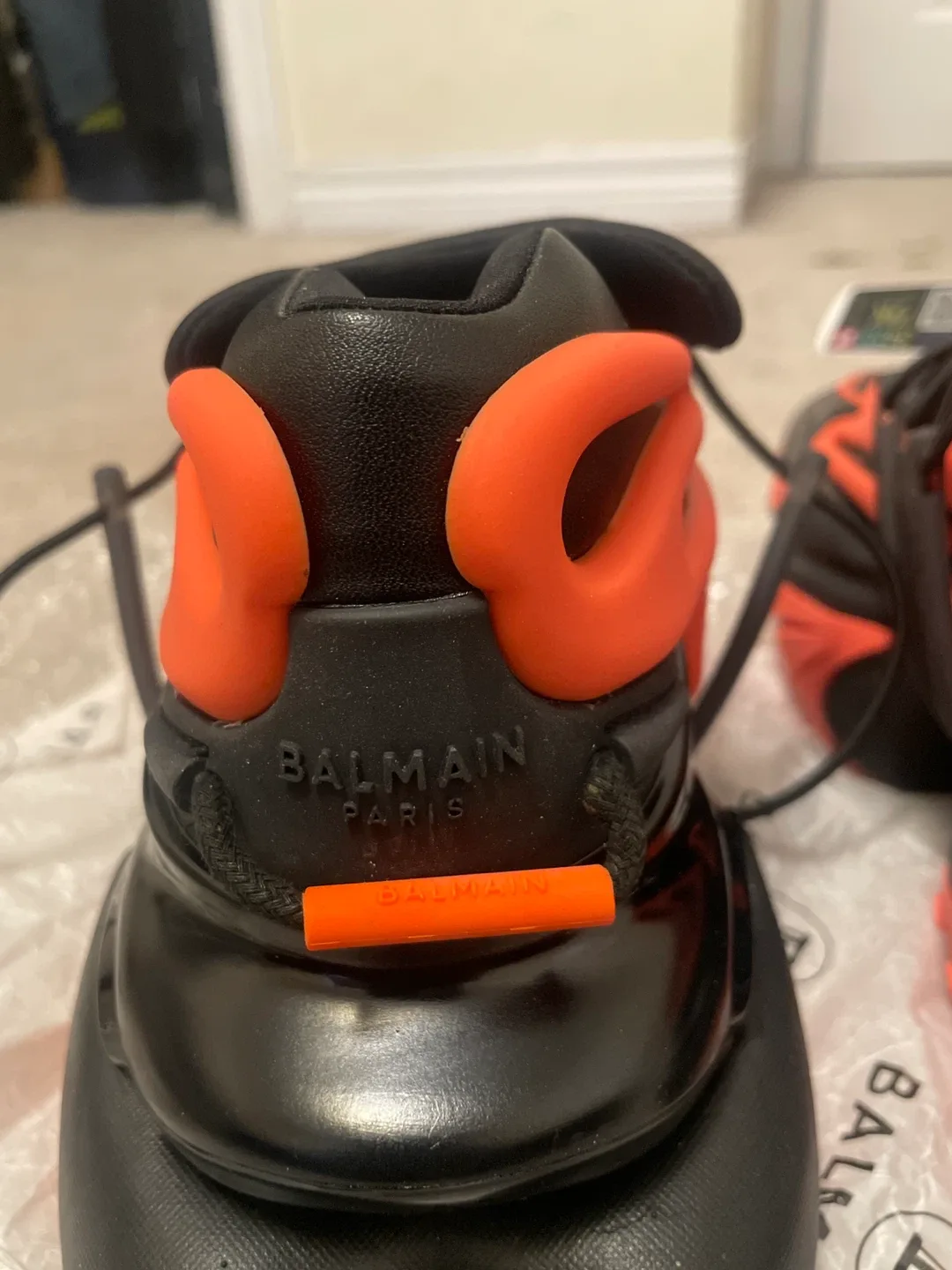 Balmain Paris Black & Orange Sneakers image indicator(5)