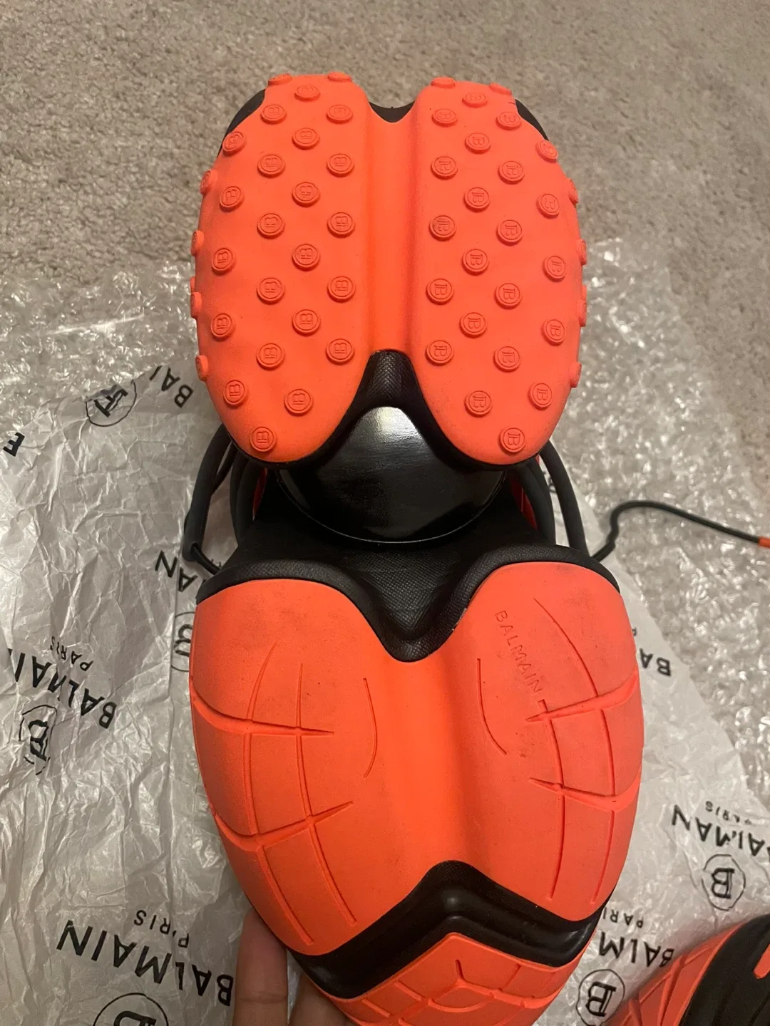 Balmain Paris Black & Orange Sneakers image indicator(7)