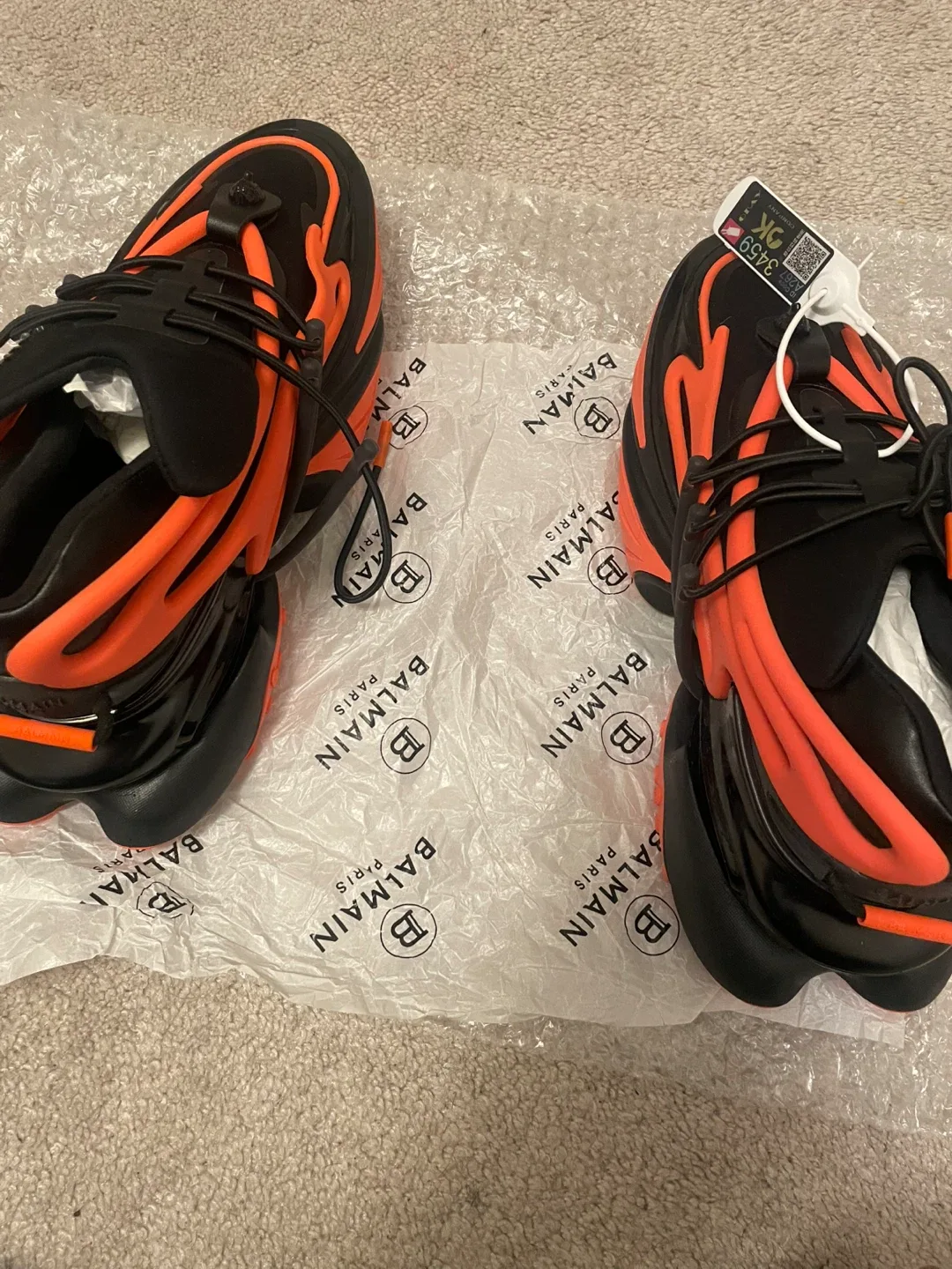 Balmain Paris Black & Orange Sneakers image indicator(3)