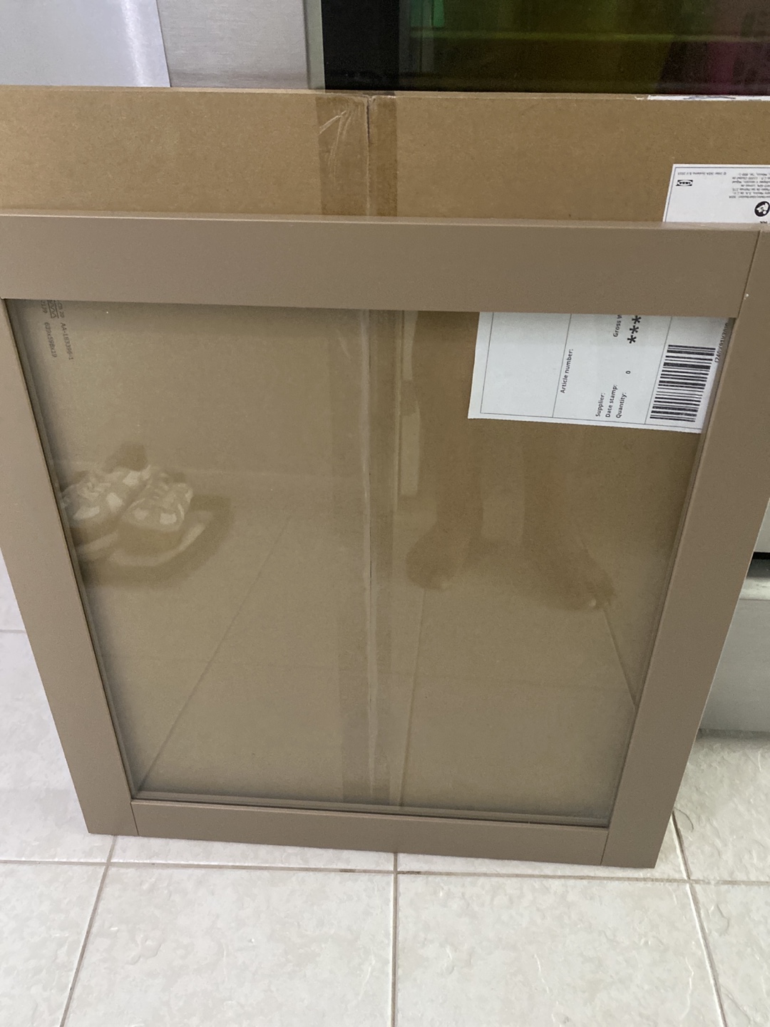 New IKEA SINDVIK Glass Door - beige/Clear, 60x64 cm - photo 5