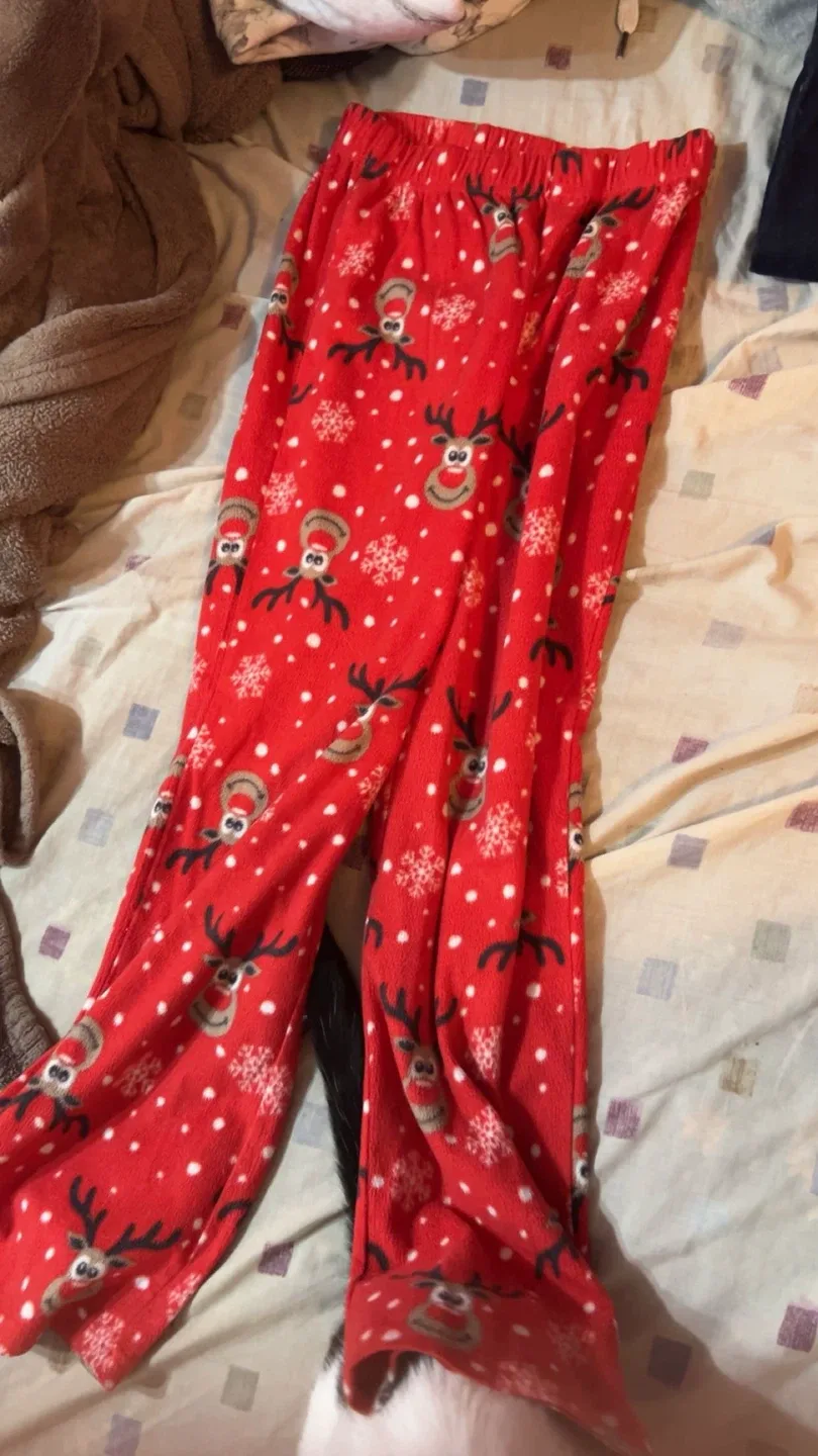 Red Reindeer Pajama Pants thumbnail