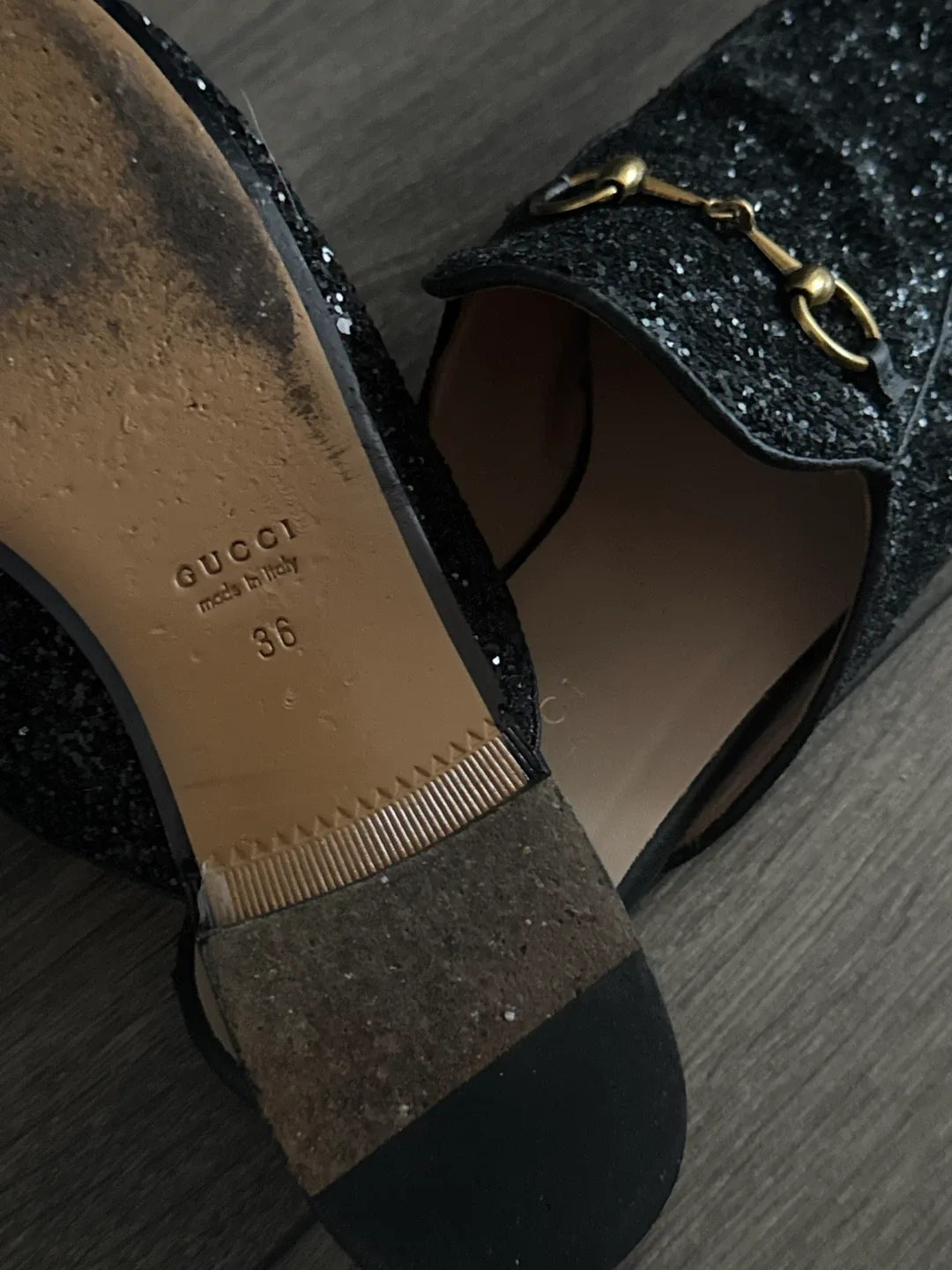 Gucci Princetown Glitter Mule Size 36 image indicator(3)