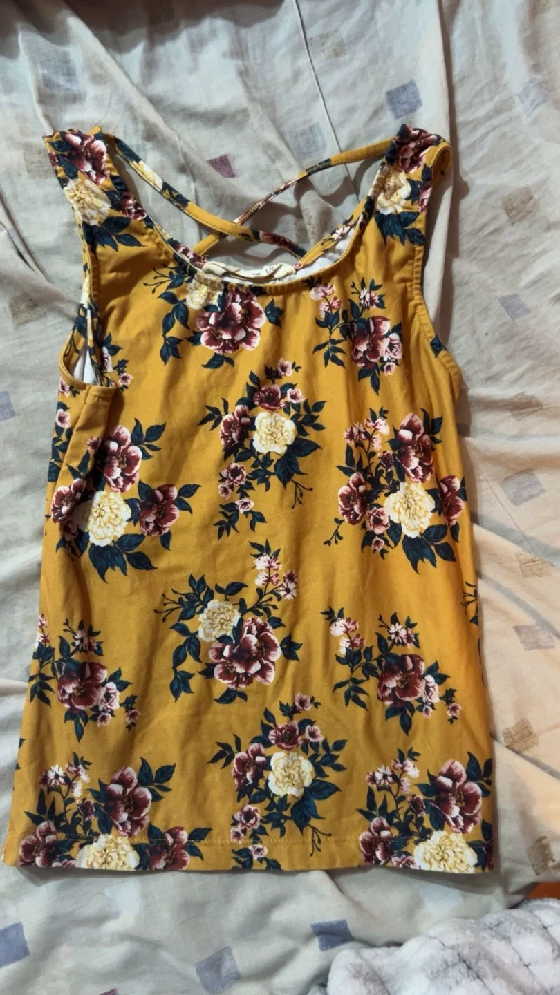 Floral Tank Top - Mustard Yellow thumbnail