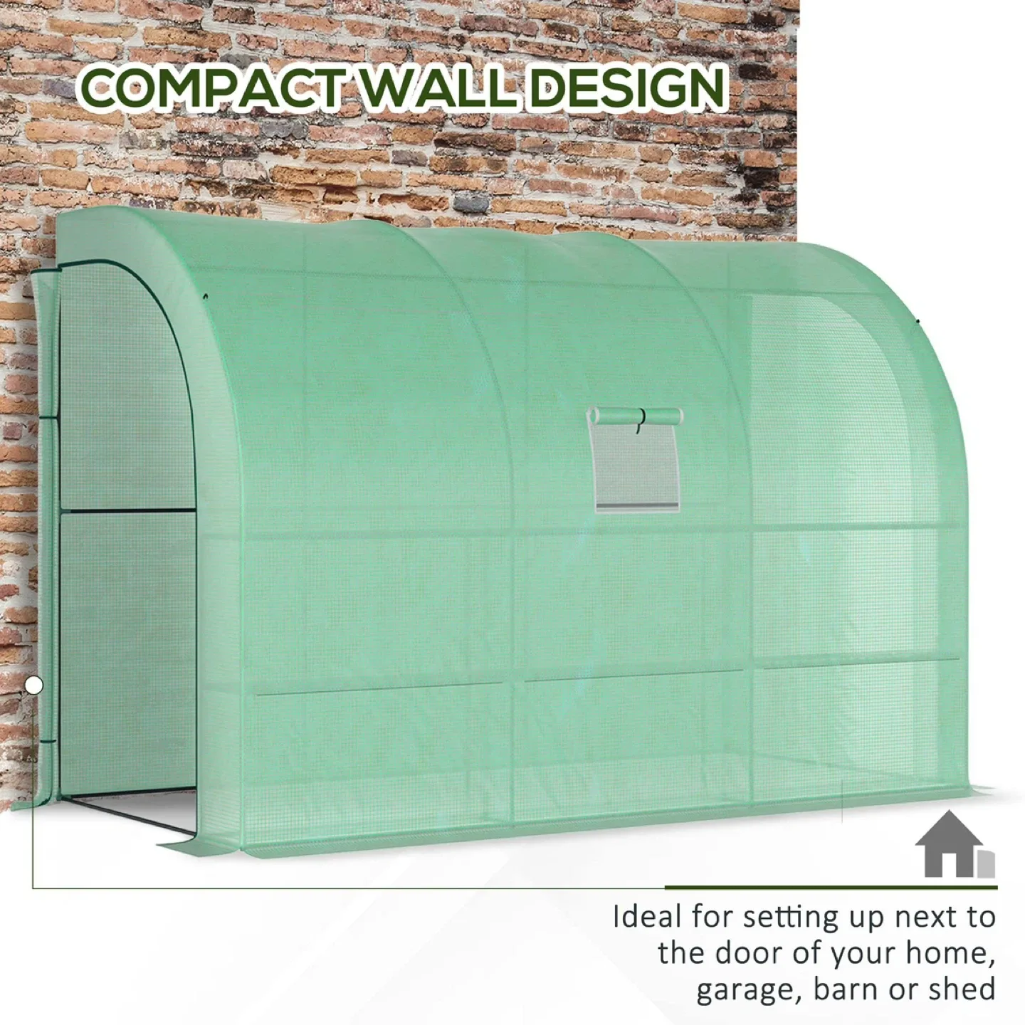 Walk-in Wall Lean-to Greenhouse, 10' x 5' x 7 image indicator(4)