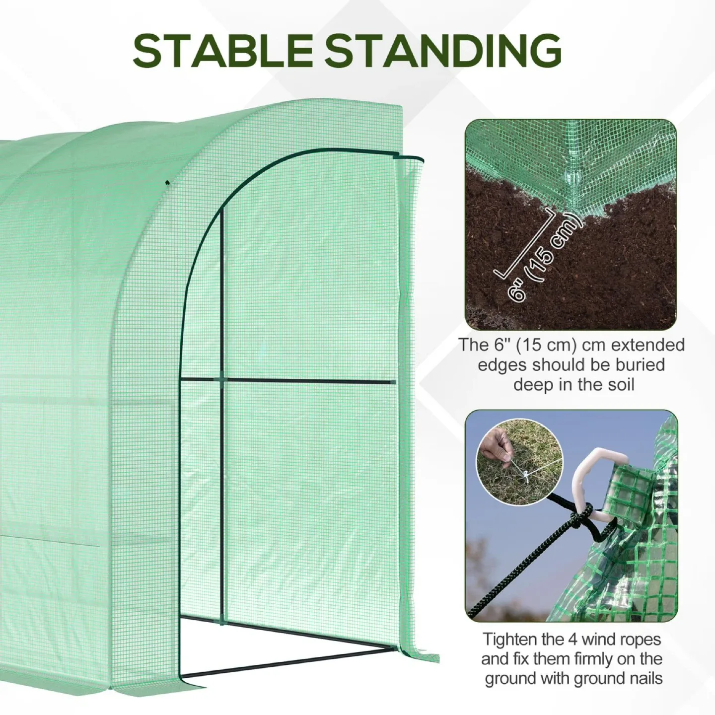 Walk-in Wall Lean-to Greenhouse, 10' x 5' x 7 image indicator(3)