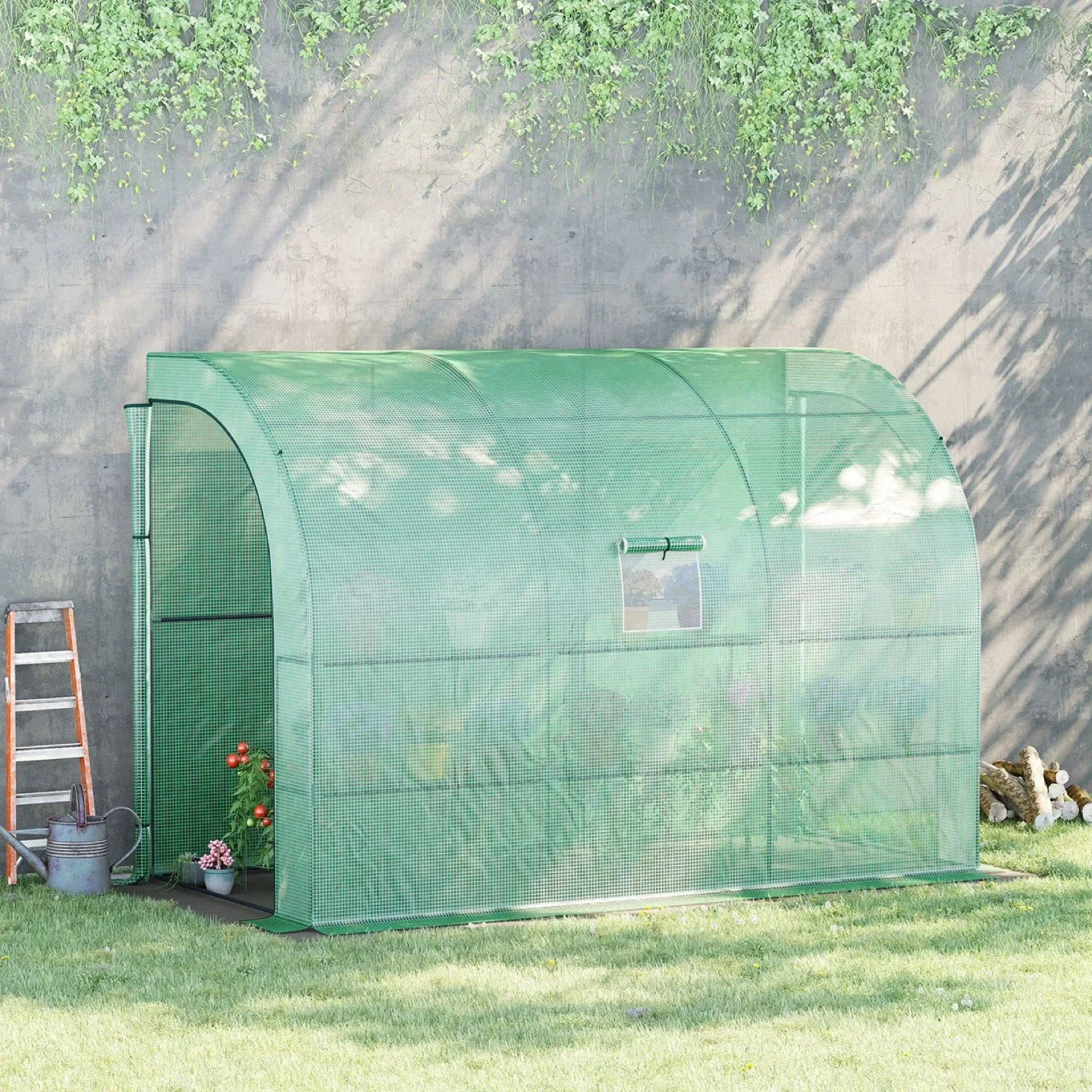 Walk-in Wall Lean-to Greenhouse, 10' x 5' x 7 image indicator(2)