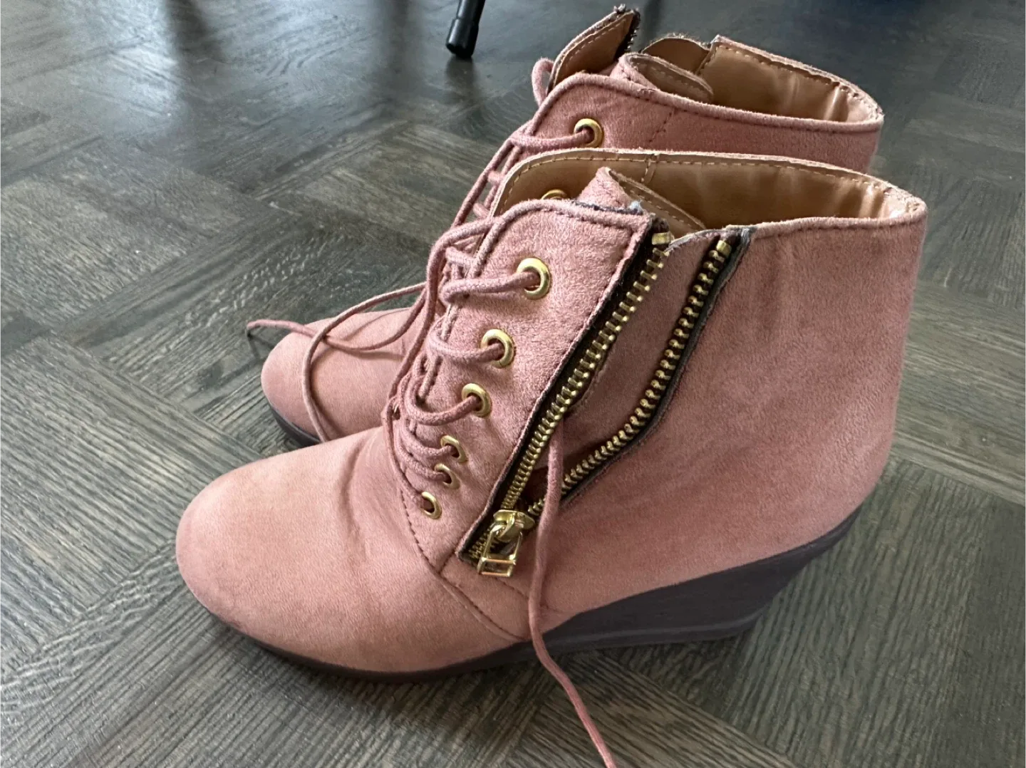 Pink Wedge Heel Ankle Boots image indicator(3)