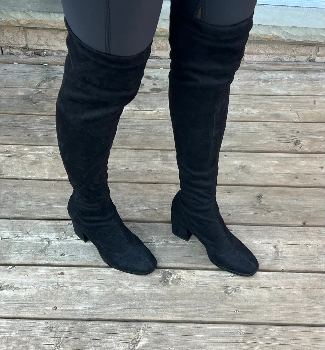 Vero Moda Black Over-the-Knee Boots - Size 8 thumbnail