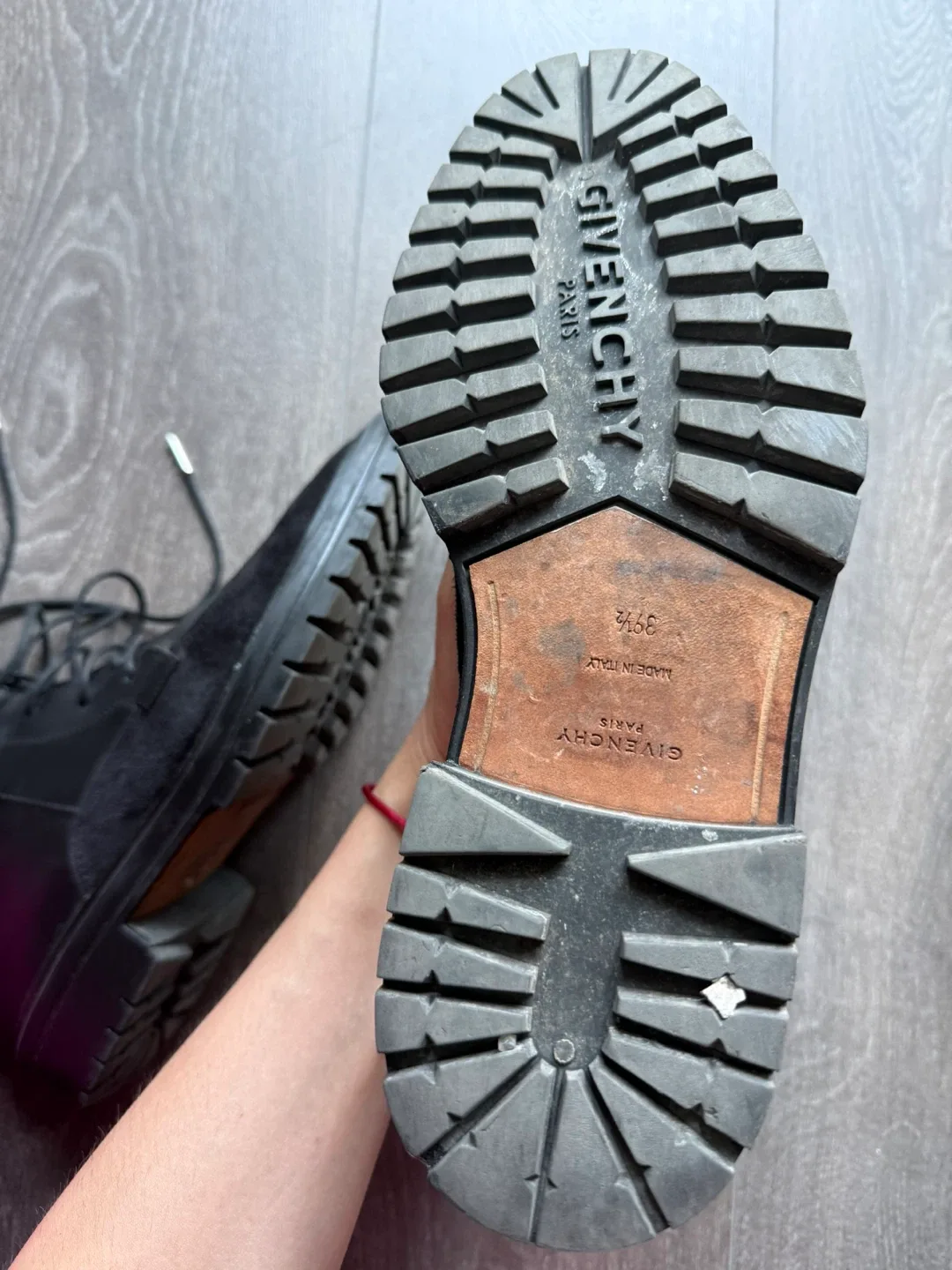 Givenchy Womens Aviator Leather/Suede Black 39.5 boots image indicator(8)