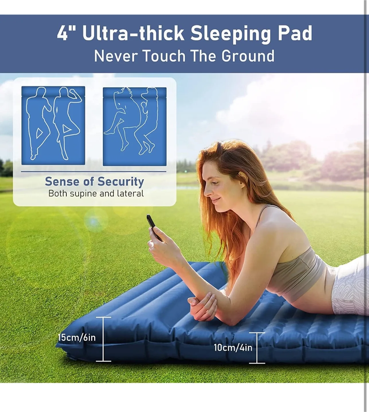 Elegear Double Sleeping Pad with Built-in Foot Pump image indicator(3)