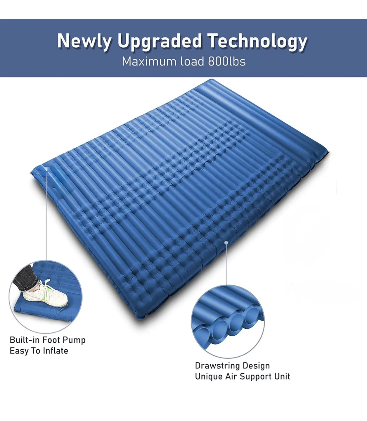 Elegear Double Sleeping Pad with Built-in Foot Pump image indicator(4)