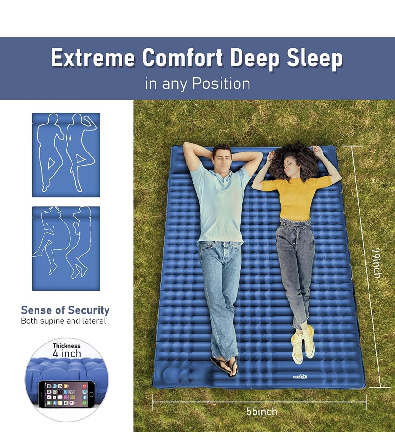 Elegear Double Sleeping Pad with Built-in Foot Pump - photo 2