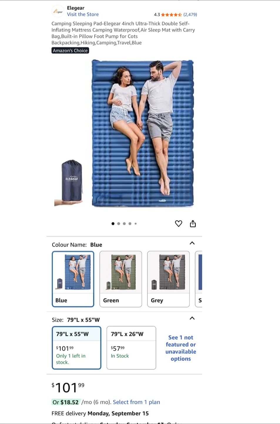 Elegear Double Sleeping Pad with Built-in Foot Pump image indicator(8)