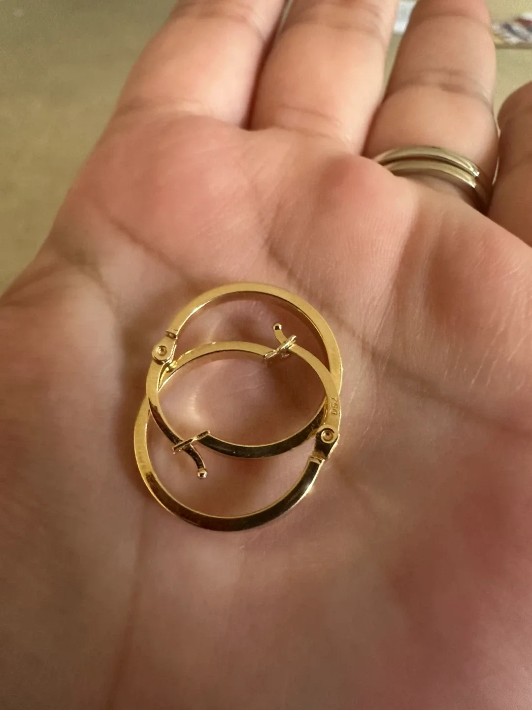 18k plain hoop earrings-Open for lay away 1 month image indicator(3)