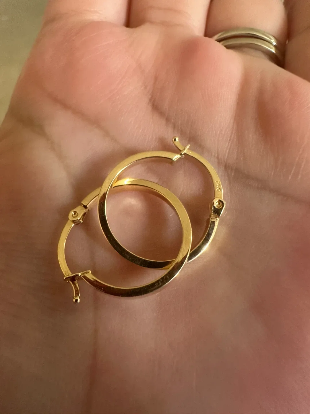 18k plain hoop earrings-Open for lay away 1 month image indicator(2)