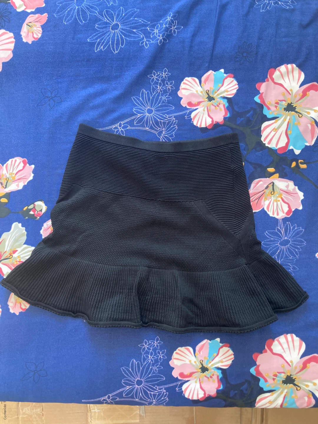 Black Knit Ruffle Skirt