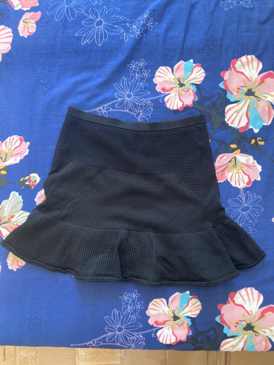 Black Knit Ruffle Skirt thumbnail