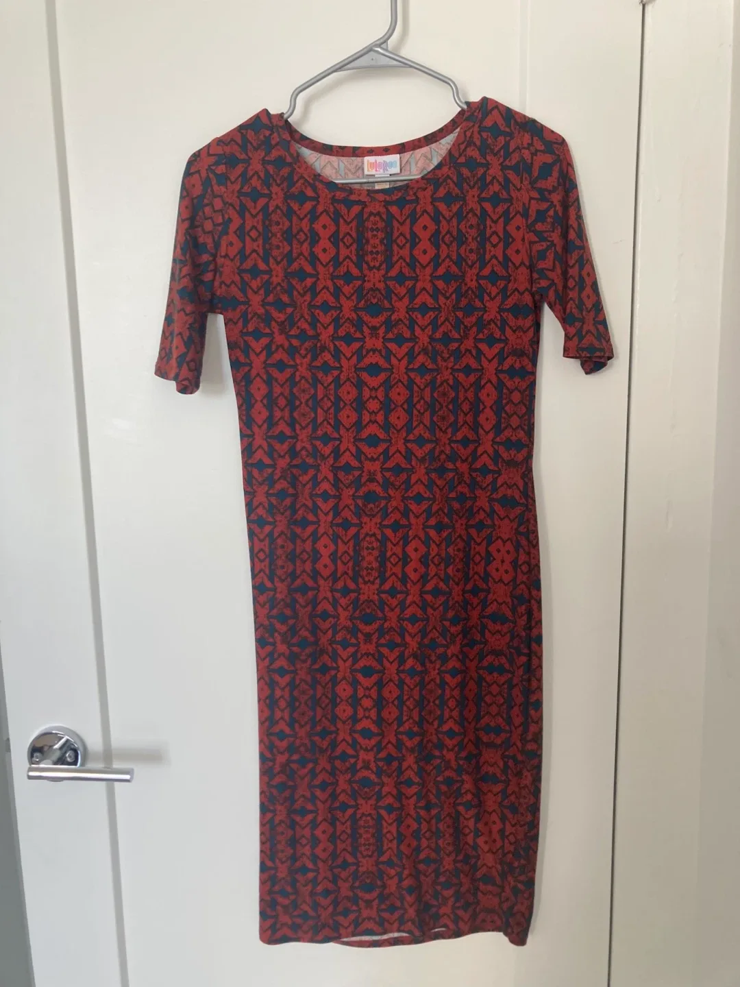 LuLaRoe Dress - Red and Navy Pattern thumbnail