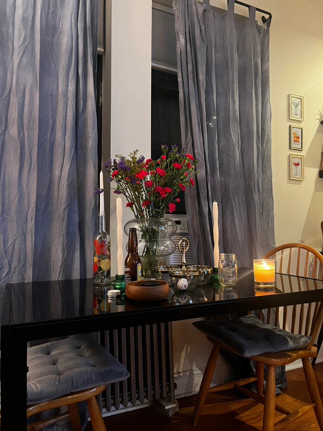 Black Glass Top Dining Table