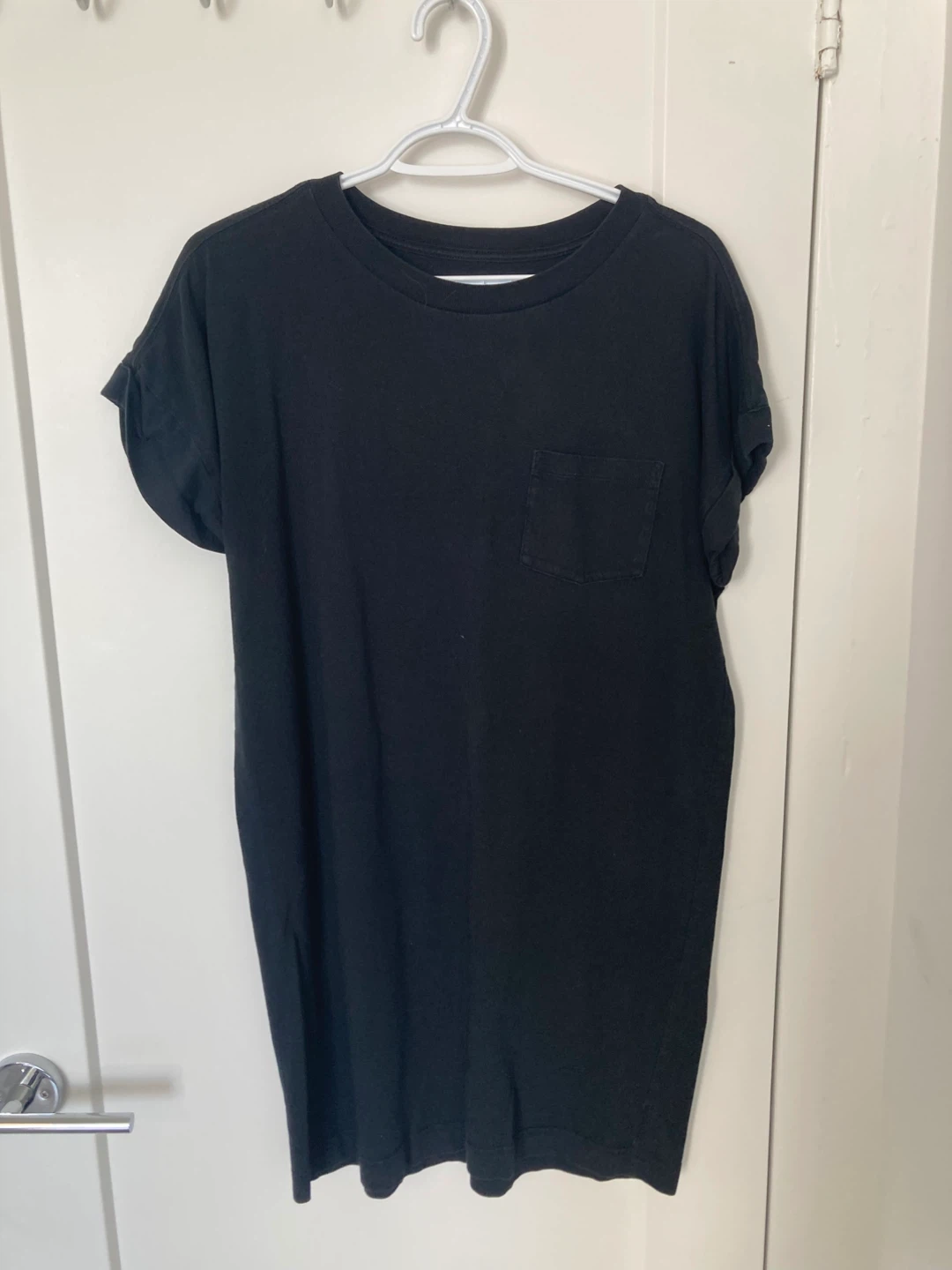 Black T-Shirt Dress with Pocket